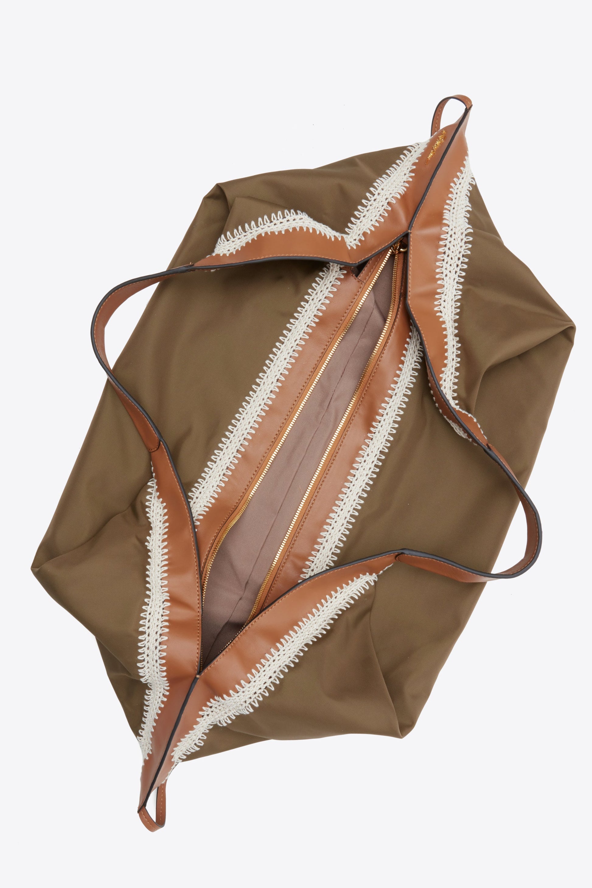 Nylon Luna Large Bag with Contrast Stitch