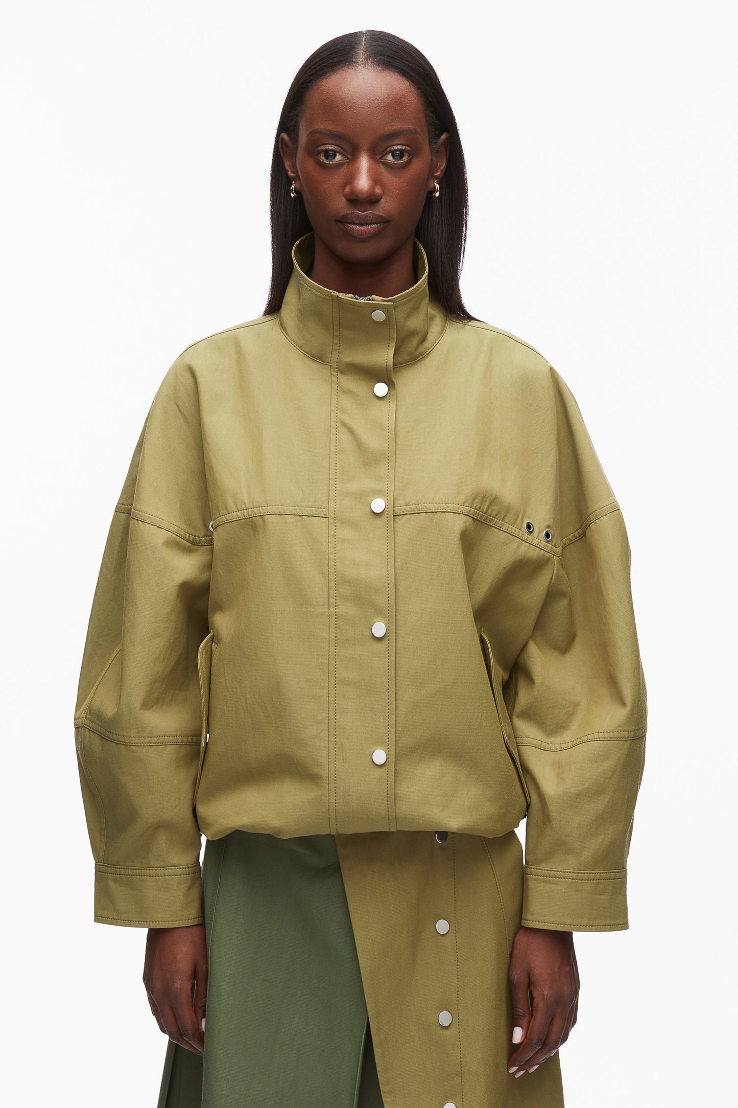 Cropped Ballon Utility Jacket