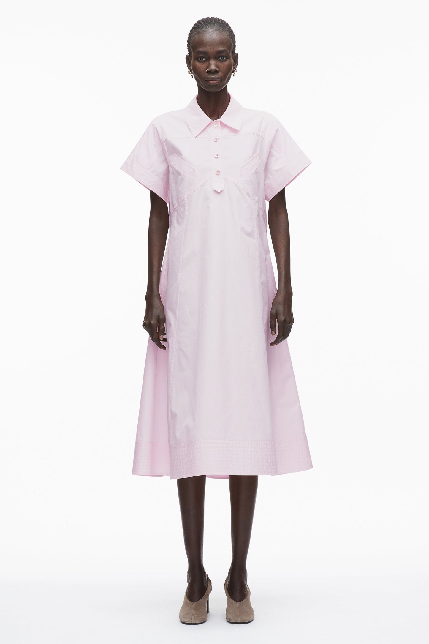 Poplin Trapeze Shirt Dress