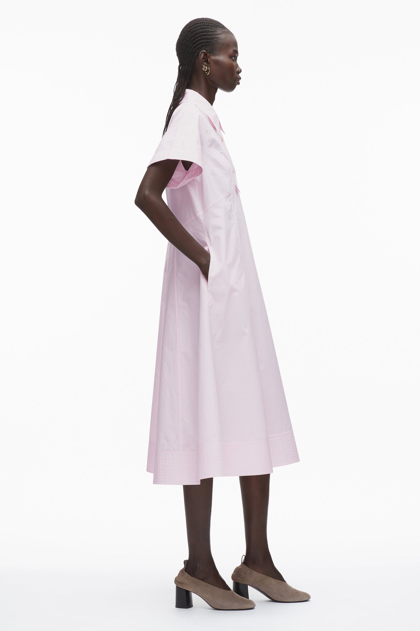 Poplin Trapeze Shirt Dress
