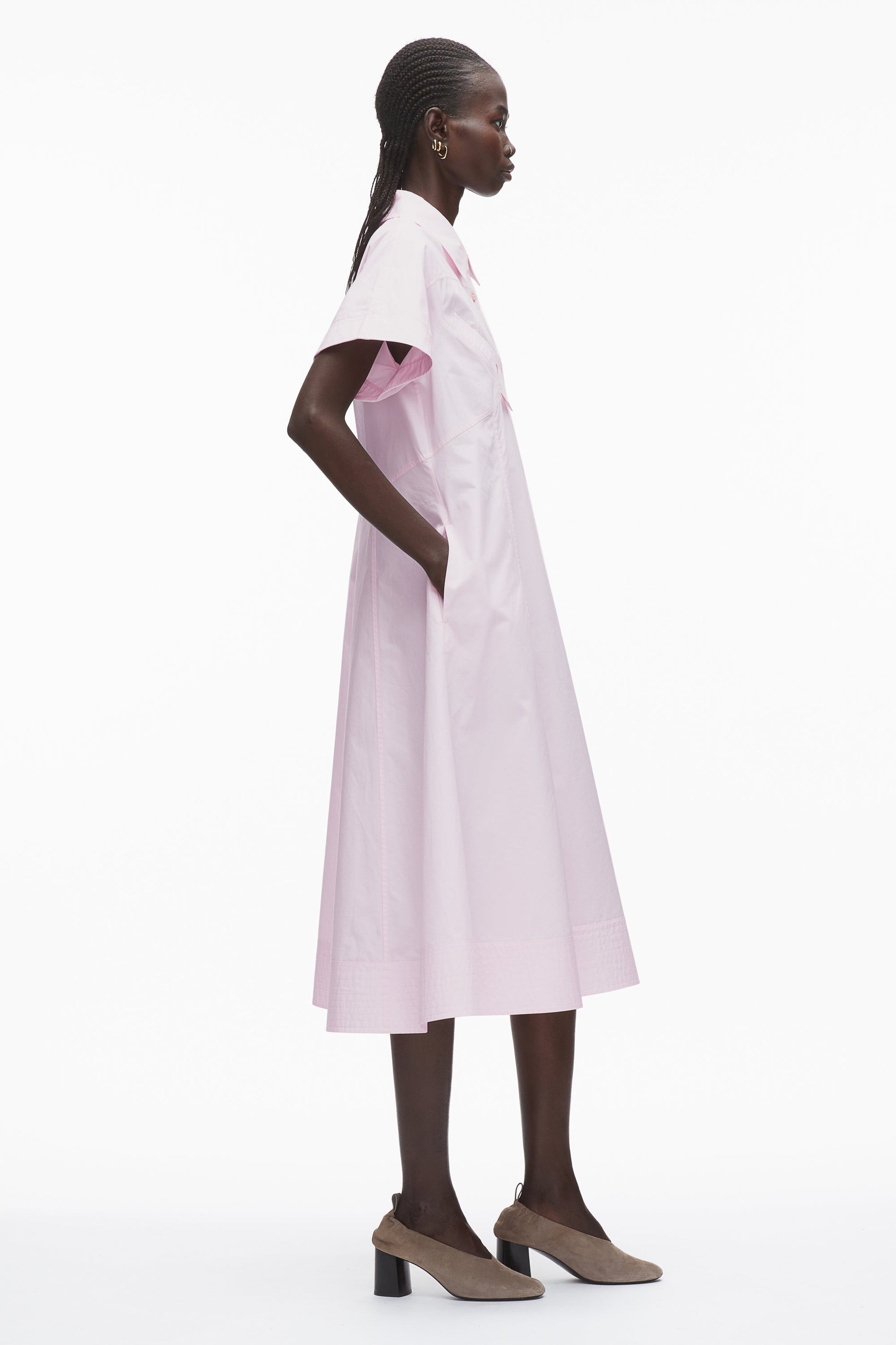Poplin Trapeze Shirt Dress