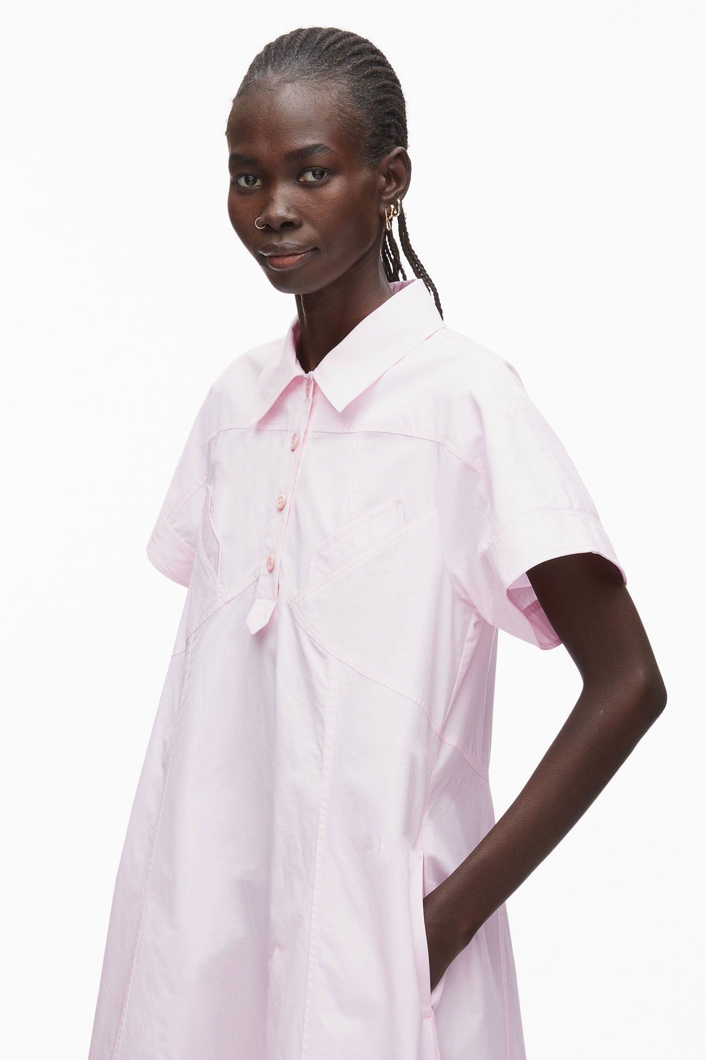 Poplin Trapeze Shirt Dress