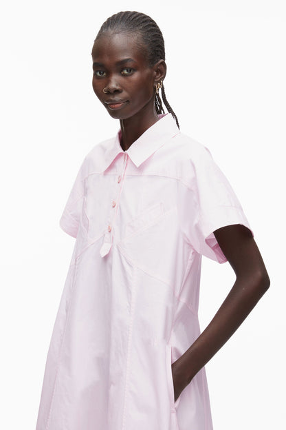 Poplin Trapeze Shirt Dress