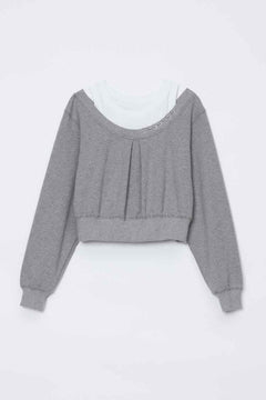LT GREY MELANGE-WHITE