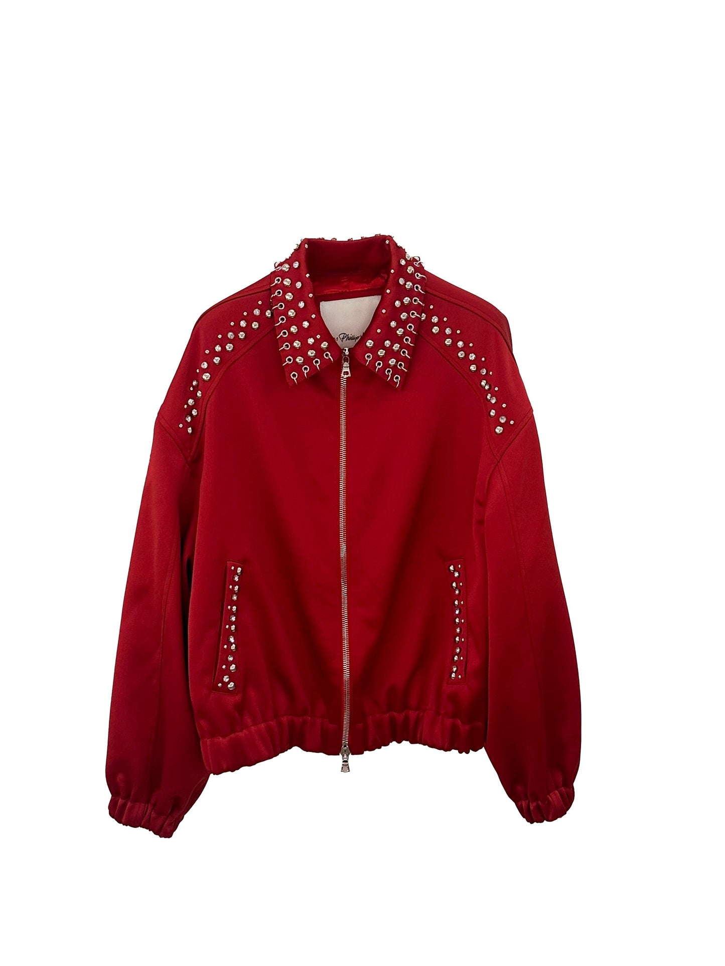 Embellished Structured Satin Jacket